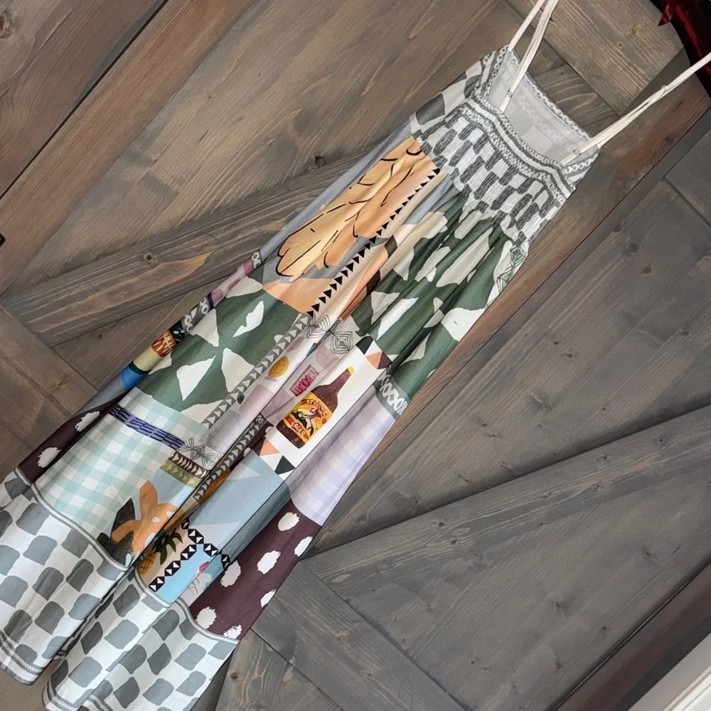 Multicolor Patterned Maxi Dress - Picture 3 of 4